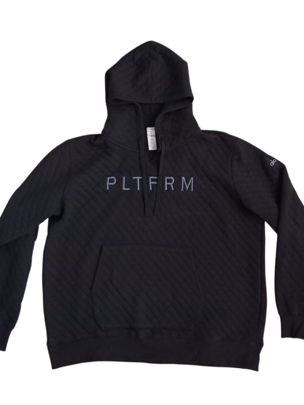 Alo Yoga Black Quilted Stadium Hoodie Pullover XL